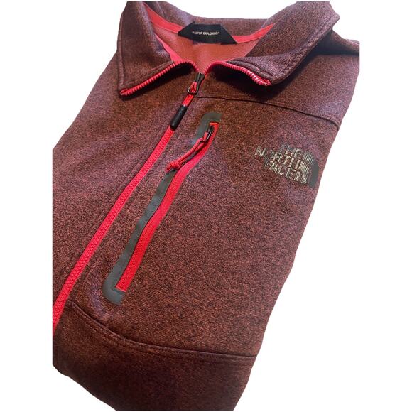 The NORTH FACE Mens Quarter Zip Maroon Rust Track Jacket XL - Picture 1 of 5